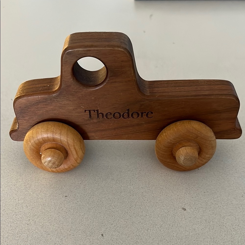 Wooden Toy Car with “Theodore”